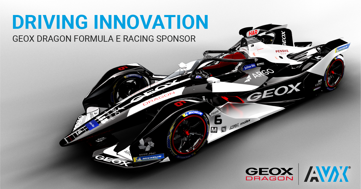 AVX Sponsors GEOX DRAGON All-Electric Formula-E Team